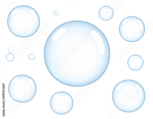 Collection of various sized bubbles