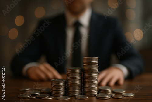 Wallpaper Mural businessman with coins Torontodigital.ca