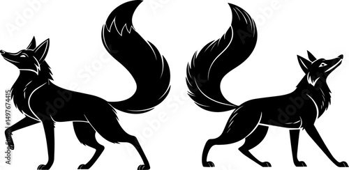 Graceful Fox Silhouette - Woodland Wildlife Vector Art