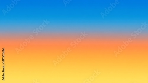 Blue to Yellow Gradient Horizontal Composition, Smooth Transition, Sunset Concept, Gradient Background Sunset, Background