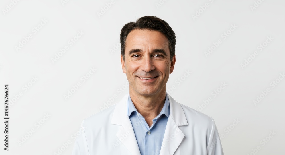 Smiling Male Doctor in White Coat Portrait Smiling Male Doctor in White Coat Portrait
