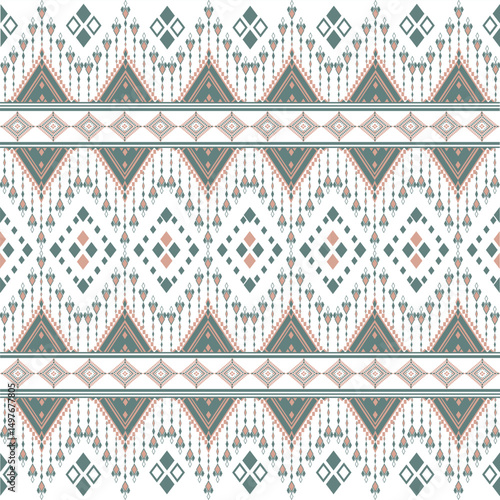 Geometric seamless pattern, white isolate background