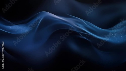 Wallpaper Mural Abstract flowing blue smoke, dark background, ethereal, dynamic, soft, elegant Torontodigital.ca