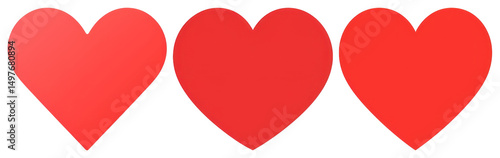 Free Download PNG Three vibrant red hearts, element set on transparent background - GFXLoad