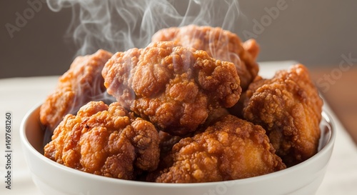 Delicious fried chicken with sauce, a tasty snack or gourmet meal