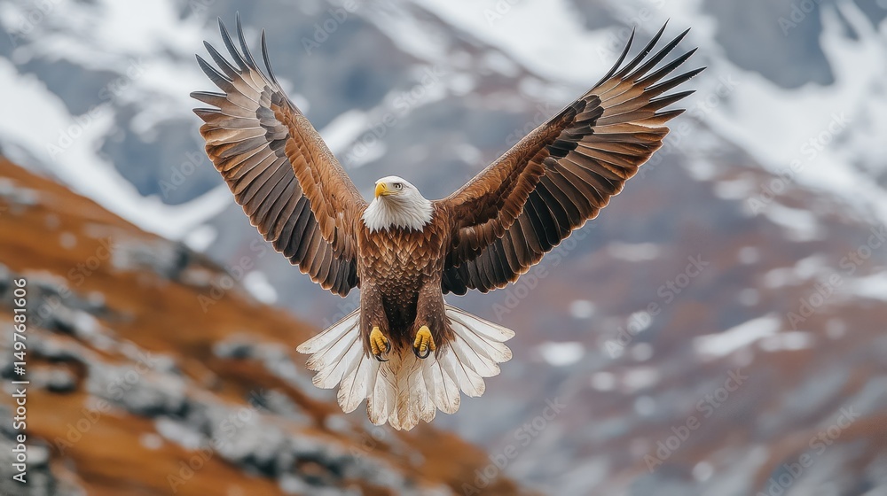 Obraz premium Majestic eagle soaring high