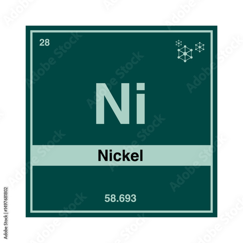 nickel periodic vector isolated on transparent background
