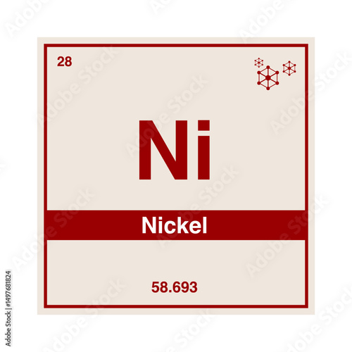 nickel periodic vector isolated on transparent background