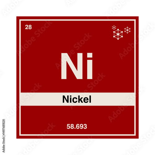 nickel periodic vector isolated on transparent background