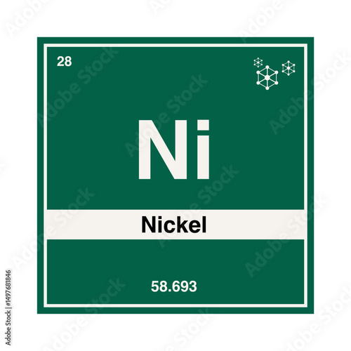 nickel periodic vector isolated on transparent background