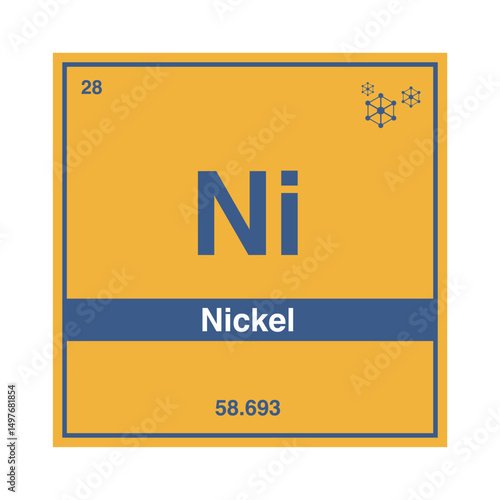 nickel periodic vector isolated on transparent background