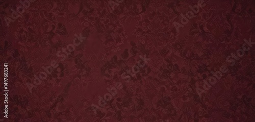 Deep burgundy gothic damask wallpaper, rich texture , brocade, motif, texture