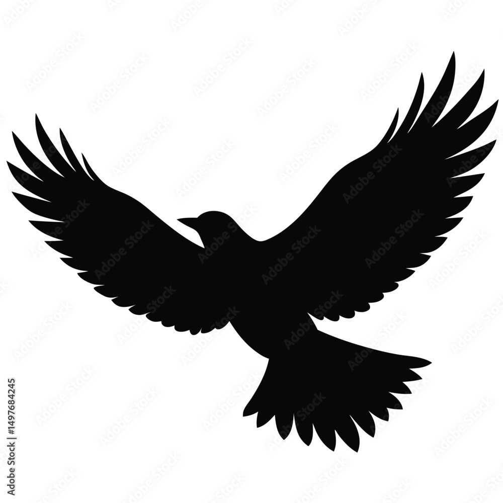 Obraz premium Sky Bird Silhouette Vector Illustration