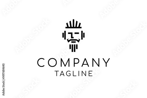 Face of a king logo design
