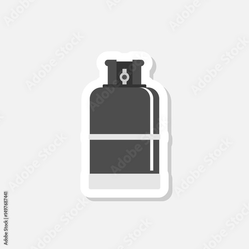 Gas bottle tank icon sticker isolated on gray background