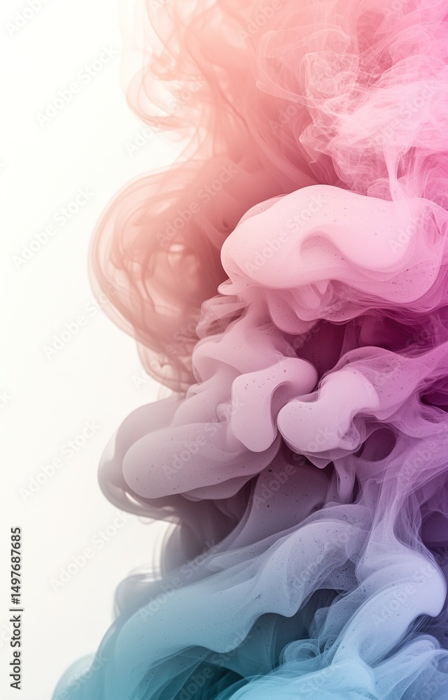 Fototapeta premium Abstract digital art close-up of vibrant smoke swirls in a colorful setting