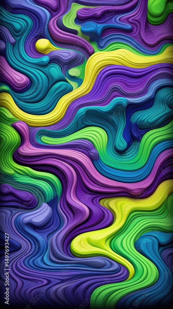 Fototapeta premium Abstract Colorful Fluid Background – Vertical Mobile Format (9x16)