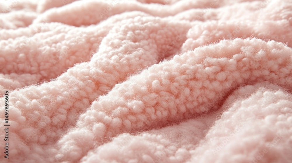 Soft, pink sherpa fabric texture Soft, pink sherpa fabric texture