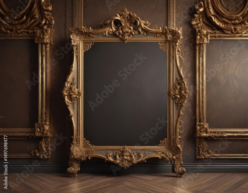 Ornate frames & luxurious damask fabric  Classic style ,  intricate,  design