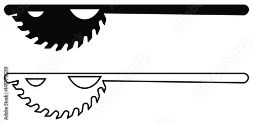 Mechanical Gear Lever Silhouette Vector Illustration.