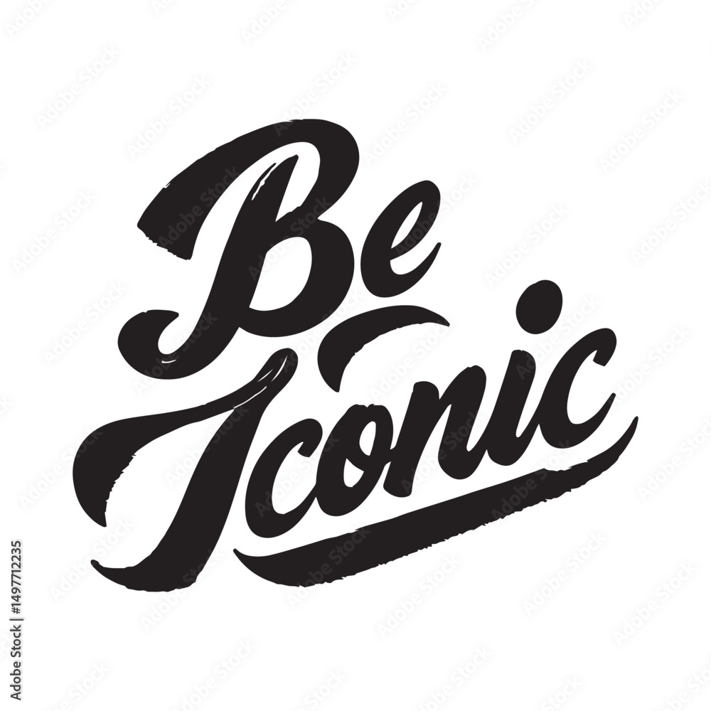 Obraz premium Stylish calligraphy text logo Be Iconic