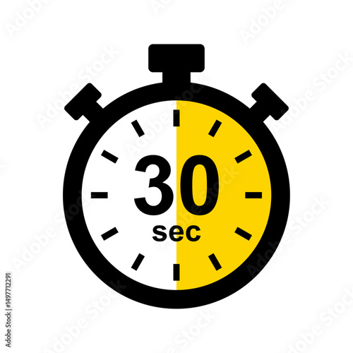 Stopwatch icon. 30 second timer