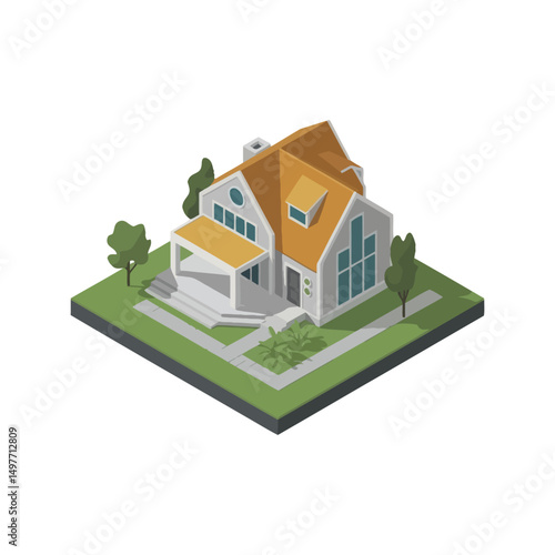 Modern 3d vector art illustration

