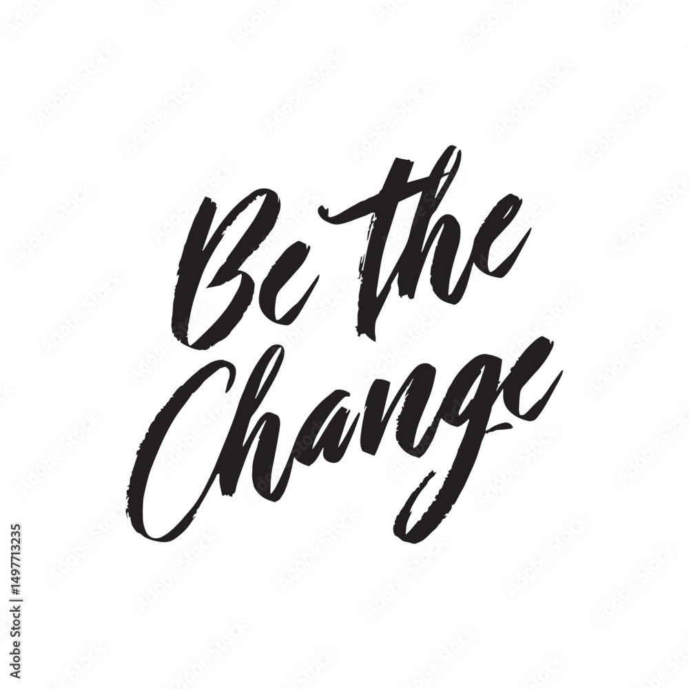 Stylish calligraphy text logo Be the Change Stylish calligraphy text logo Be the Change