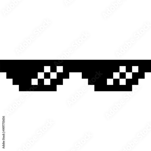 Pixel Art Thug Life Sunglasses - Meme Icon in Retro Style 