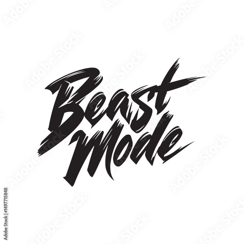 Stylish calligraphy text logo Beast Mode