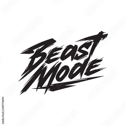 Stylish calligraphy text logo Beast Mode