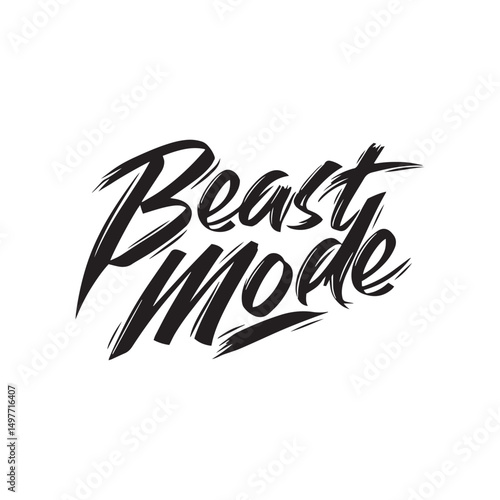 Stylish calligraphy text logo Beast Mode