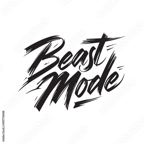 Stylish calligraphy text logo Beast Mode
