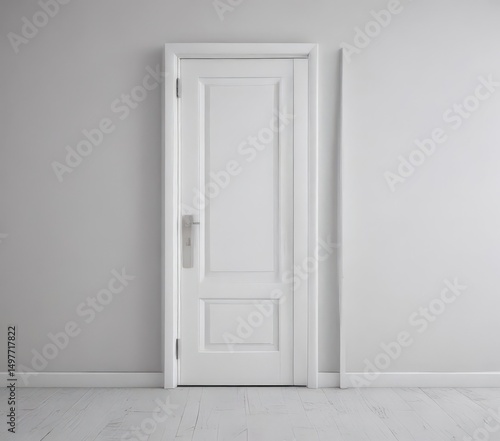 Wallpaper Mural Crisp white door, closed, minimalist handle  Studio shot ,  home improvement,  light Torontodigital.ca