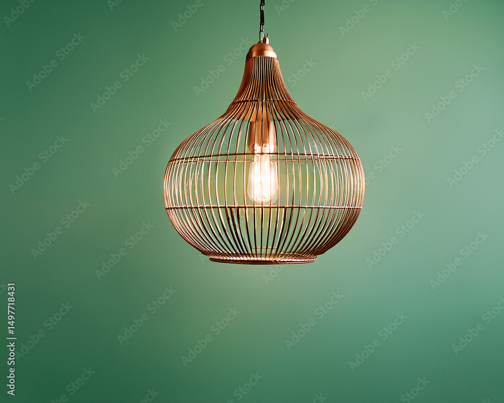 Obraz premium Bright glass lightbulb decoration hanging on a wall for holiday lighting concept