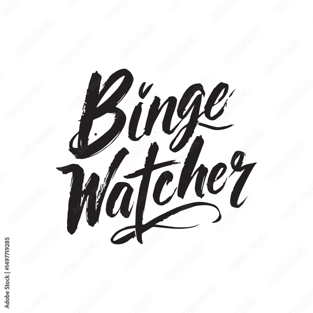 Stylish calligraphy text logo Binge Watcher Stylish calligraphy text logo Binge Watcher