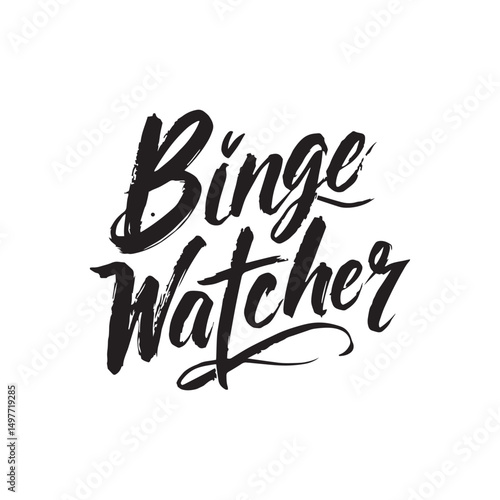 Stylish calligraphy text logo Binge Watcher