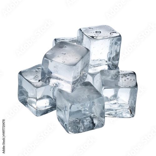 Realistic ice cube, isolated on white background
