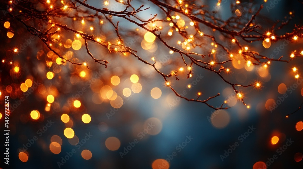 custom made wallpaper toronto digitalWarm winter lights on bare branches