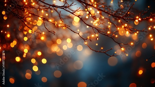 Wallpaper Mural Warm winter lights on bare branches Torontodigital.ca