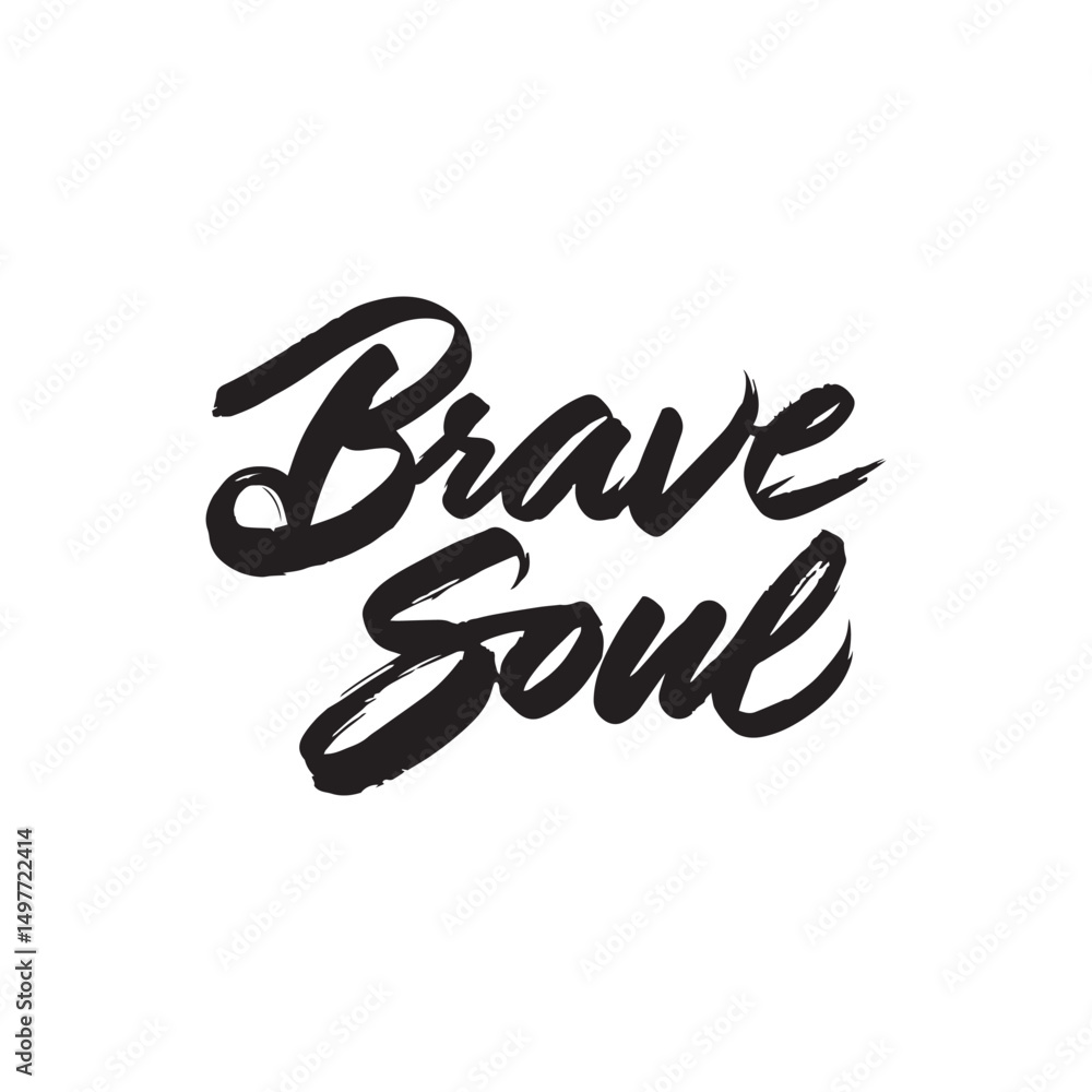 Obraz premium Stylish calligraphy text logo Brave Soul