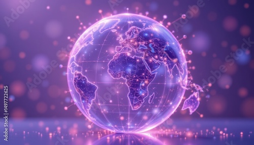 Wallpaper Mural create an abstract image of a holographic world globe that symbolizes social media and life in business Torontodigital.ca