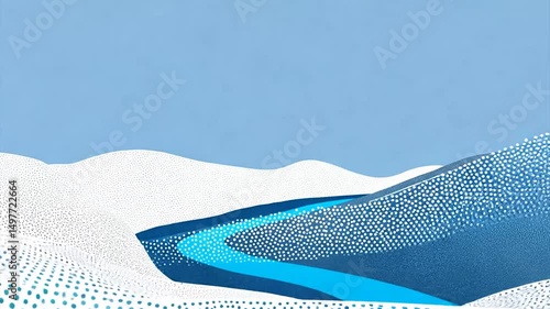 Blue dotted hillscape; calm sky; website banner
