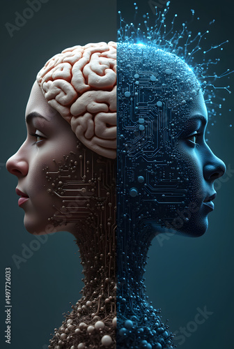 The human brain is divided into two parts