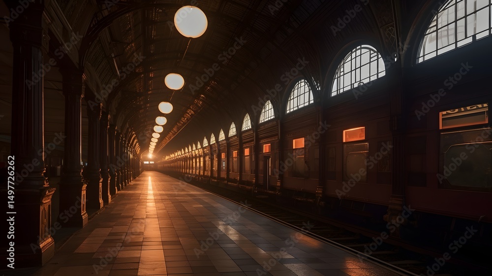 97. Glowing train station where each track leads to a different century 97. Glowing train station where each track leads to a different century