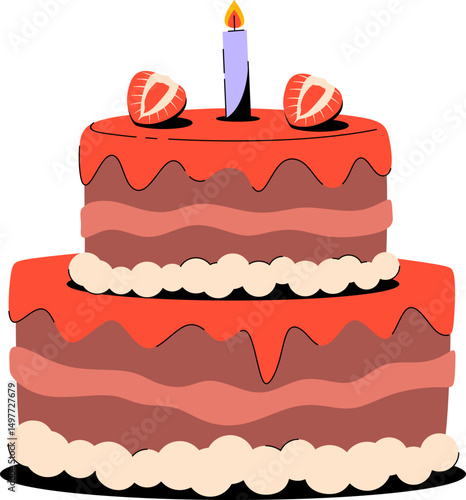 Brithday Cake Illustration