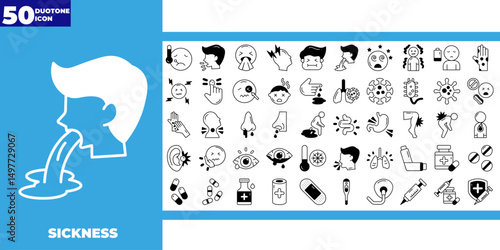 Sickness dualtone icons collection