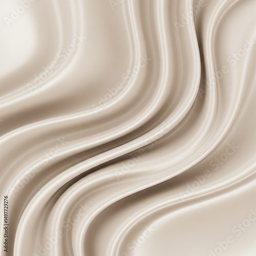 Minimal Beige Silk Texture Smooth Ripples in Abstract Fabric Flow