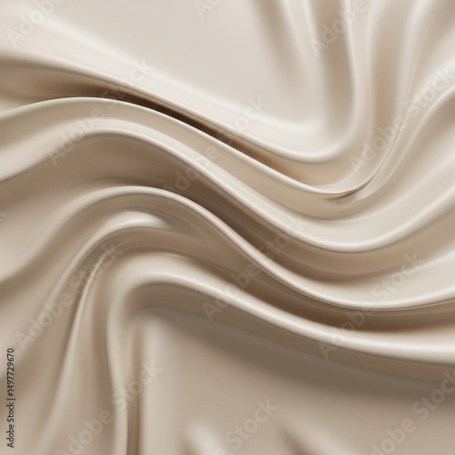 Flowing Silk in Beige Tones Abstract Elegance in Soft Fabric Texture