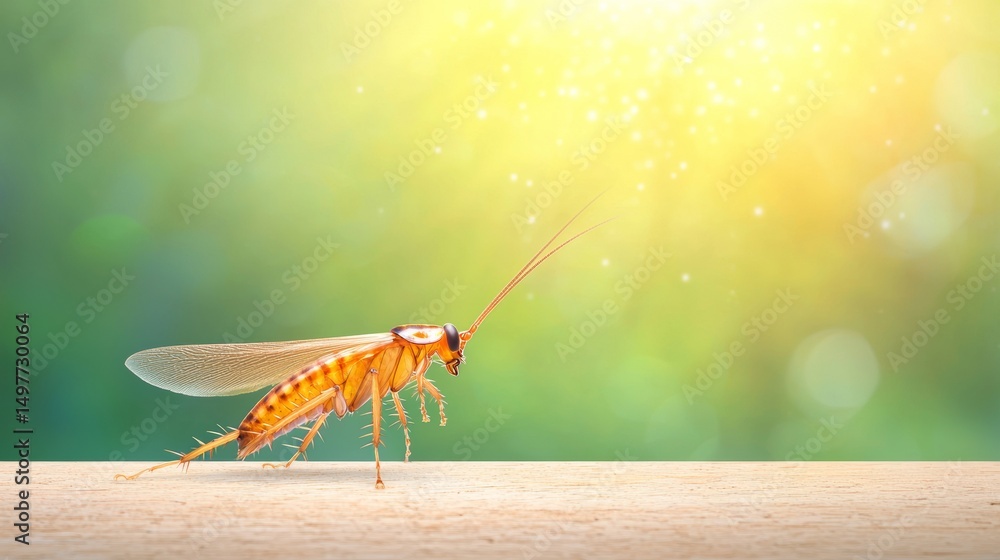 Naklejka premium Microscopic View of Cockroach Antenna in Natural Light Setting